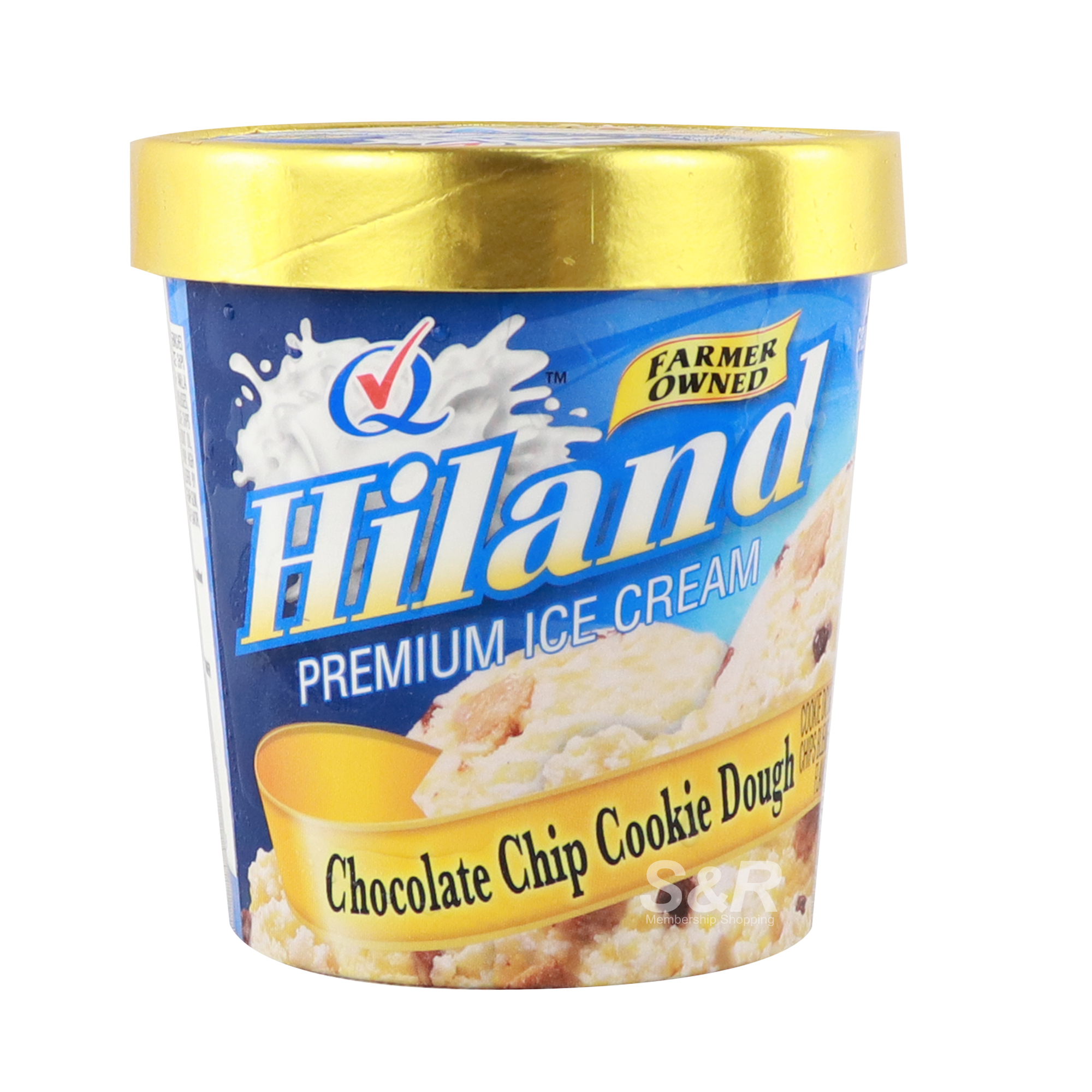 Hiland Premium Ice Cream Chocolate Chip and Cookie Dough Flavor 473mL
